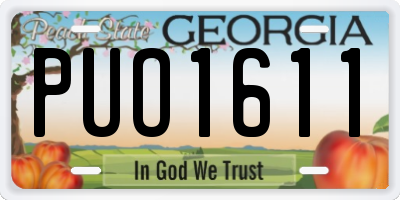 GA license plate PUO1611