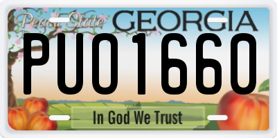 GA license plate PUO1660
