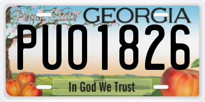 GA license plate PUO1826