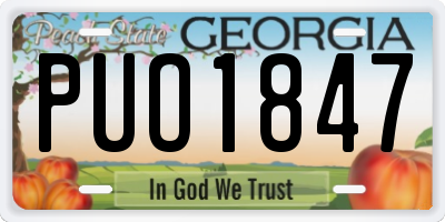 GA license plate PUO1847
