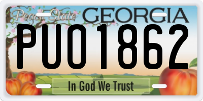 GA license plate PUO1862