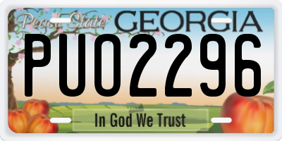GA license plate PUO2296