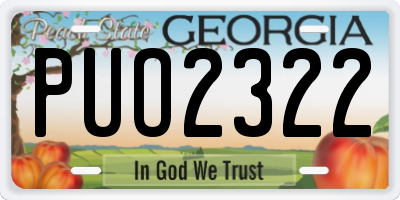 GA license plate PUO2322