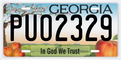 GA license plate PUO2329