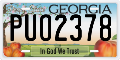 GA license plate PUO2378