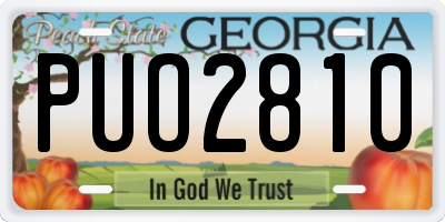 GA license plate PUO2810