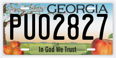 GA license plate PUO2827