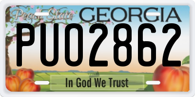 GA license plate PUO2862