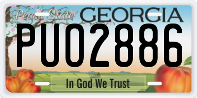 GA license plate PUO2886