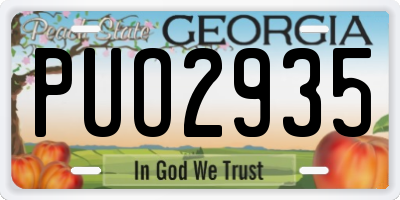 GA license plate PUO2935