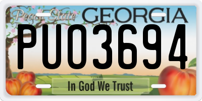 GA license plate PUO3694