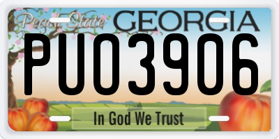 GA license plate PUO3906
