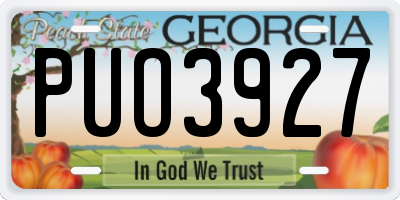 GA license plate PUO3927