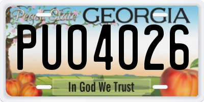 GA license plate PUO4026