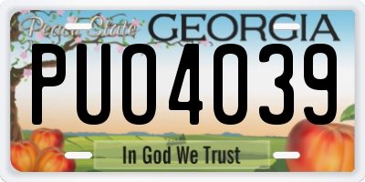 GA license plate PUO4039