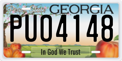GA license plate PUO4148