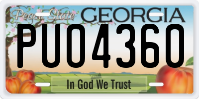 GA license plate PUO4360