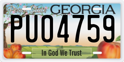GA license plate PUO4759