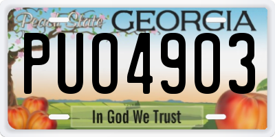 GA license plate PUO4903