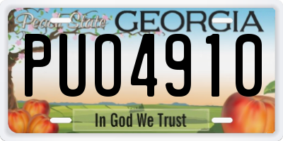 GA license plate PUO4910