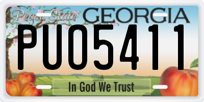 GA license plate PUO5411