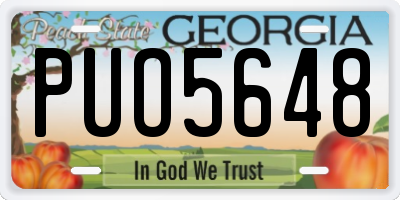 GA license plate PUO5648
