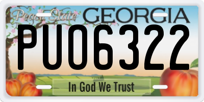 GA license plate PUO6322