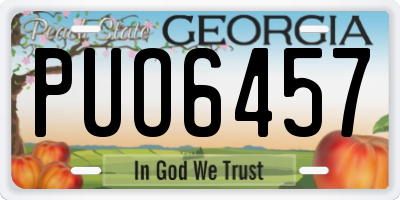 GA license plate PUO6457