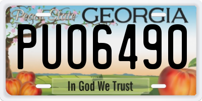 GA license plate PUO6490