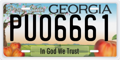 GA license plate PUO6661