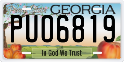 GA license plate PUO6819