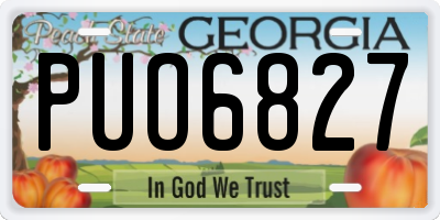 GA license plate PUO6827