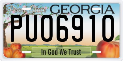 GA license plate PUO6910