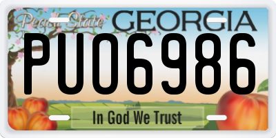 GA license plate PUO6986