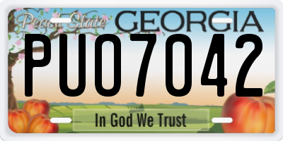 GA license plate PUO7042