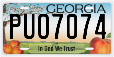 GA license plate PUO7074