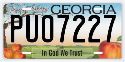 GA license plate PUO7227