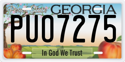 GA license plate PUO7275