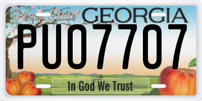 GA license plate PUO7707
