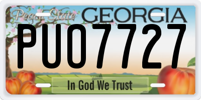 GA license plate PUO7727