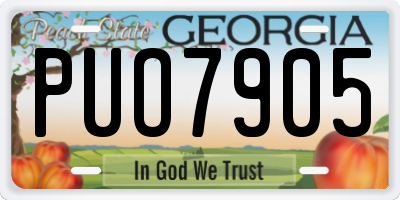 GA license plate PUO7905