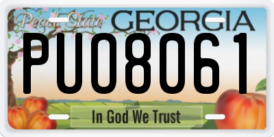 GA license plate PUO8061