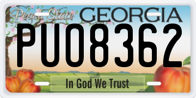 GA license plate PUO8362