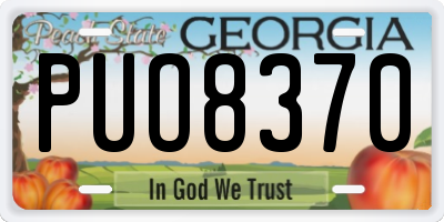 GA license plate PUO8370