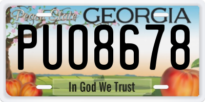GA license plate PUO8678