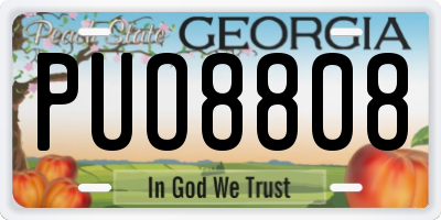 GA license plate PUO8808