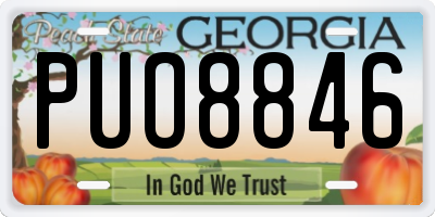 GA license plate PUO8846