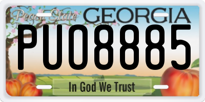 GA license plate PUO8885
