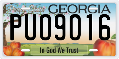 GA license plate PUO9016