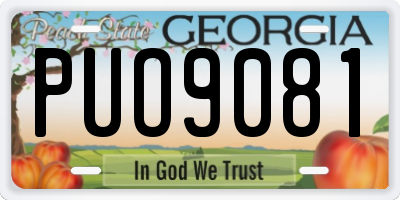 GA license plate PUO9081